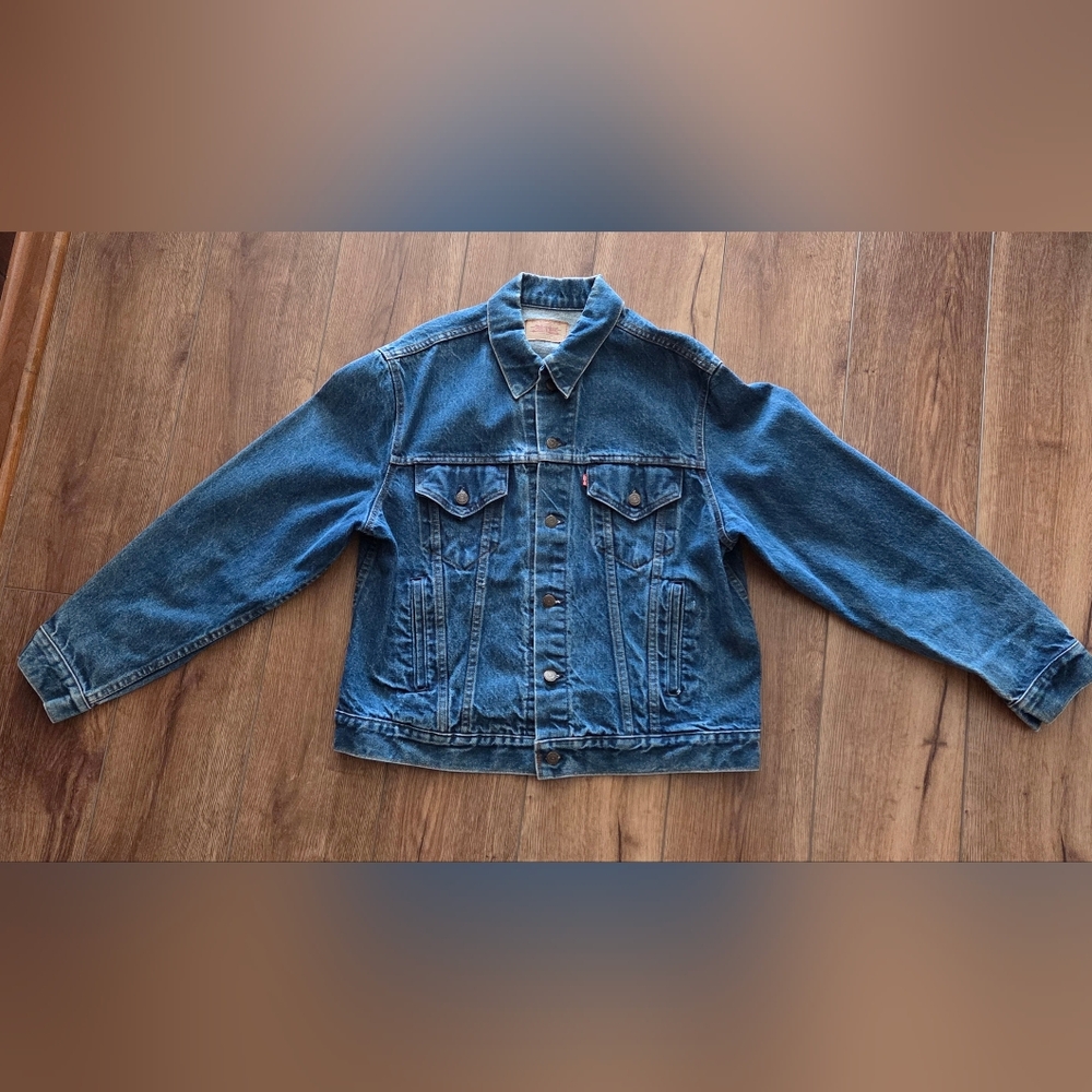 Vintage Levi's 70506-0216 Denim Trucker Jacket USA Made Size 46 - 1980s
